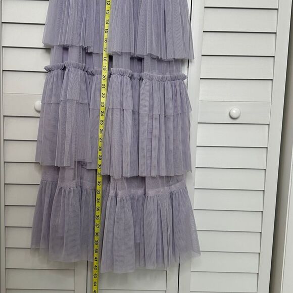 NWT Nasty Gal Lilac Tulle Maxi Dress Size 8 - Picture 9 of 11